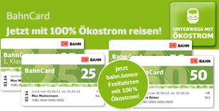 BahnCard - 100 Prozent Ökostrom