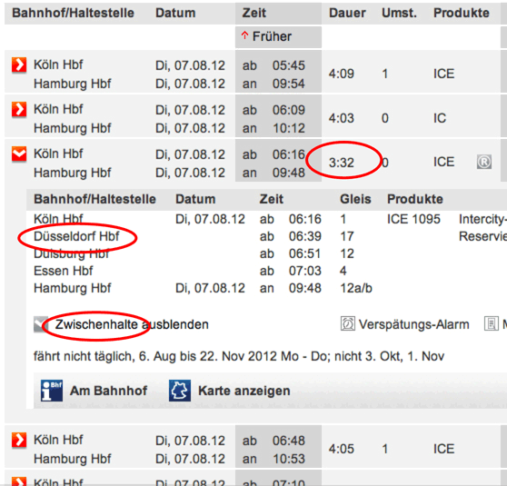  ICE SPRINTER VERBINDUNGEN ⇒ +++ SCHNELLZUGRIFF +++ Übersichtskarte der Sprinter auf dem
