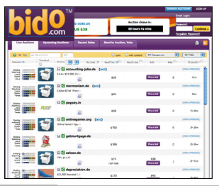 Domain-Namen ersteigern - auf Bido.com schliessen Auktonen oft zu sehr gnstigen Preisen. 