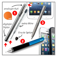 BESTER EINGABESTIFT FÜR IPHONE™, IPAD™, GALAXY™ SMARTPHONES/TABLETs vau Stylus Plus™