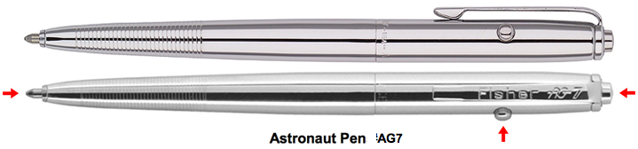 Fisher Modell AG7 ASTRONAUT PEN ist der unveränderte Original-Kugelschreiber der Mondlandung. 
